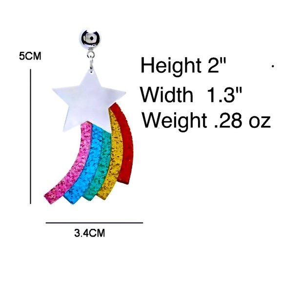 Earrings Mirror Shooting Star Rainbow (bib 2 A) - Picture 2 of 8